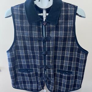 Vintage wool plaid vest